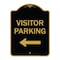 Signmission Designer Series-Visitor Parking Left, Black & Gold Heavy-Gauge Aluminum, 24" x 18", BG-1824-9743 A-DES-BG-1824-9743 - alternate 1